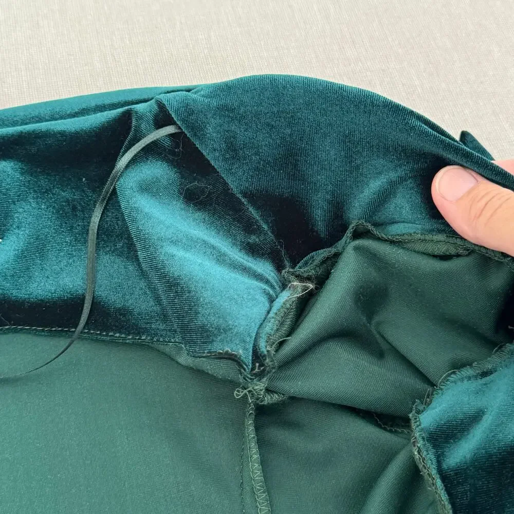 Rinascimento‎ Velvet Blazer Women's Size XS Green